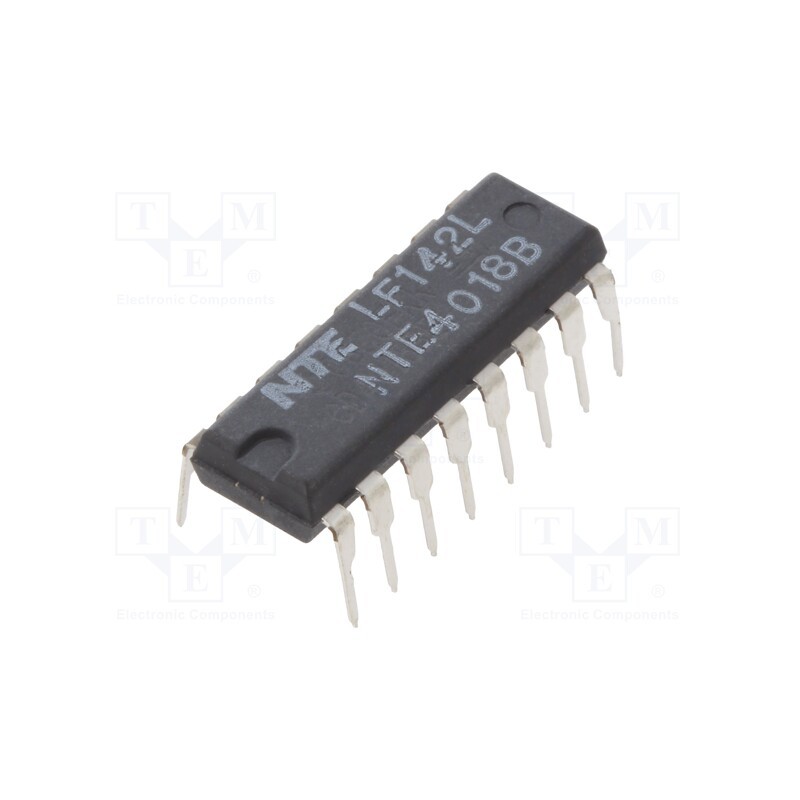 10 pcs : NTE4018B - IC: digital, divide by N, Ch: 5, CMOS, THT, DIP16, 3÷18VDC, -55÷125°C