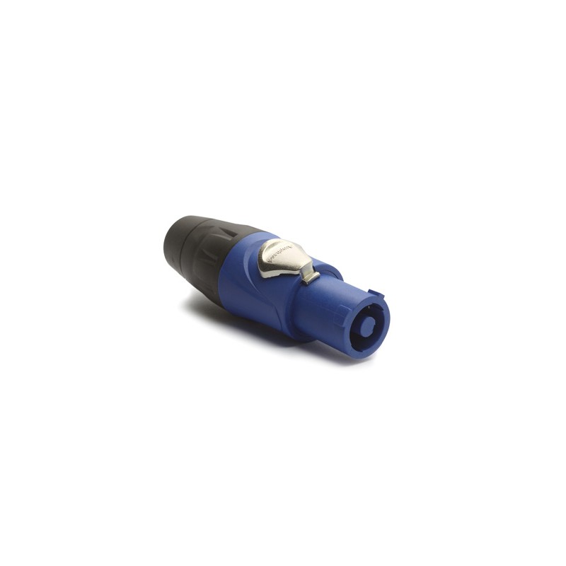 1 pcs - Amphenol Audio, HP IP54 Blue Cable Mount 3P Power Connector Plug, Rated At 25A, 250 V No