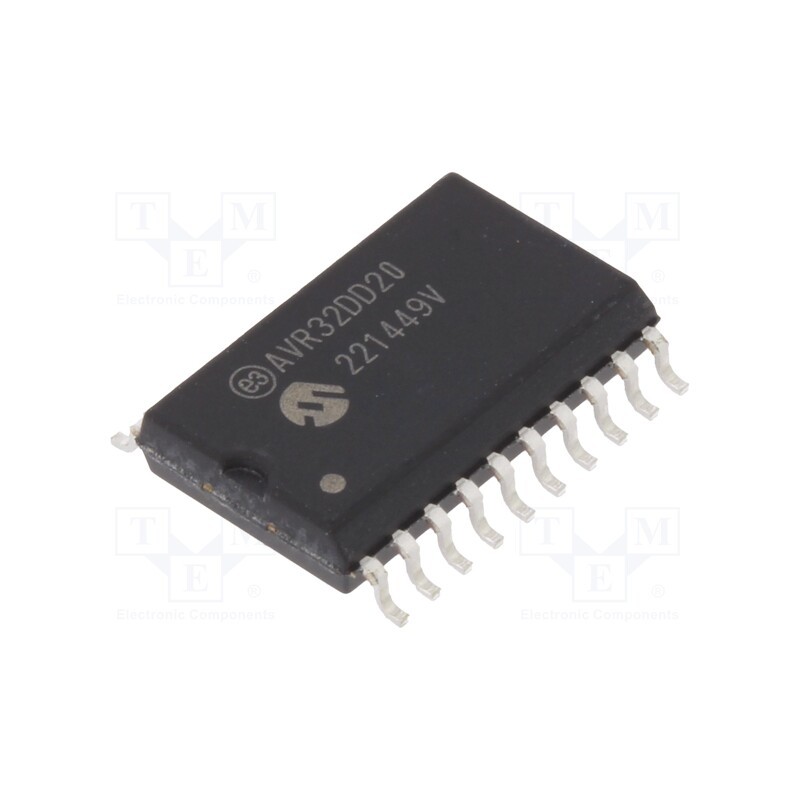 10 pcs : AVR32DD20-I/SO - IC: AVR microcontroller, SOIC20, Ext.inter: 17, Cmp: 1, AVR32