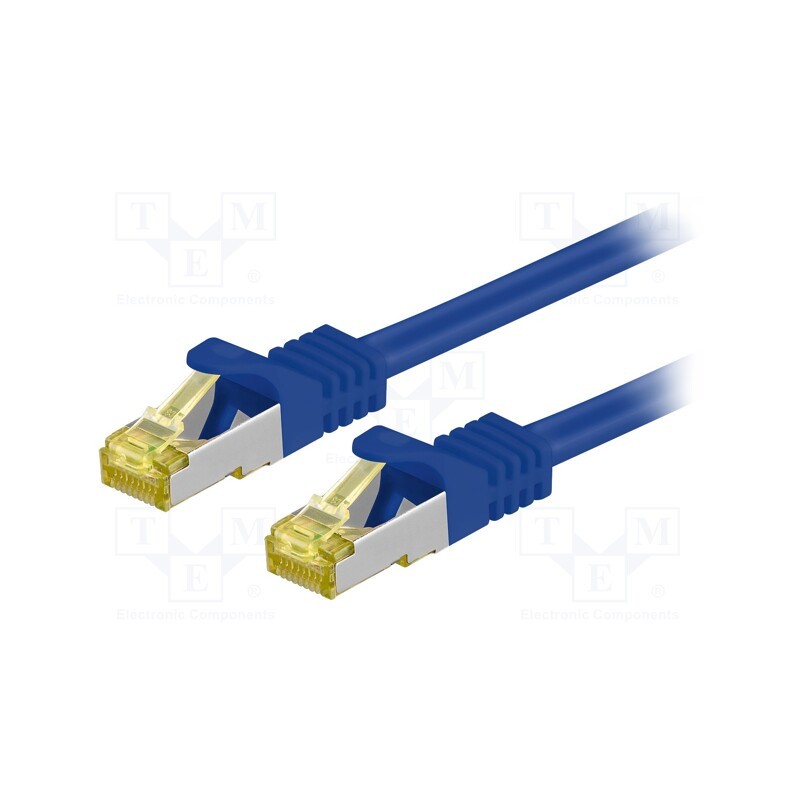 10 pcs : 91583 - Patch cord, S/FTP, 6a, stranded, Cu, LSZH, blue, 1m, 26AWG