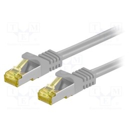10 pcs : 91585 - Patch cord, S/FTP, 6a, stranded, Cu, LSZH, grey, 1m, 26AWG