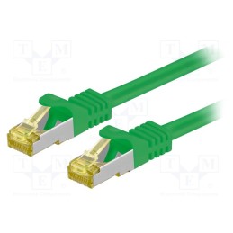 10 pcs : 91586 - Patch cord, S/FTP, 6a, stranded, Cu, LSZH, green, 1m, 26AWG
