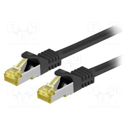 10 pcs : 91590 - Patch cord, S/FTP, 6a, stranded, Cu, LSZH, black, 1m, 26AWG