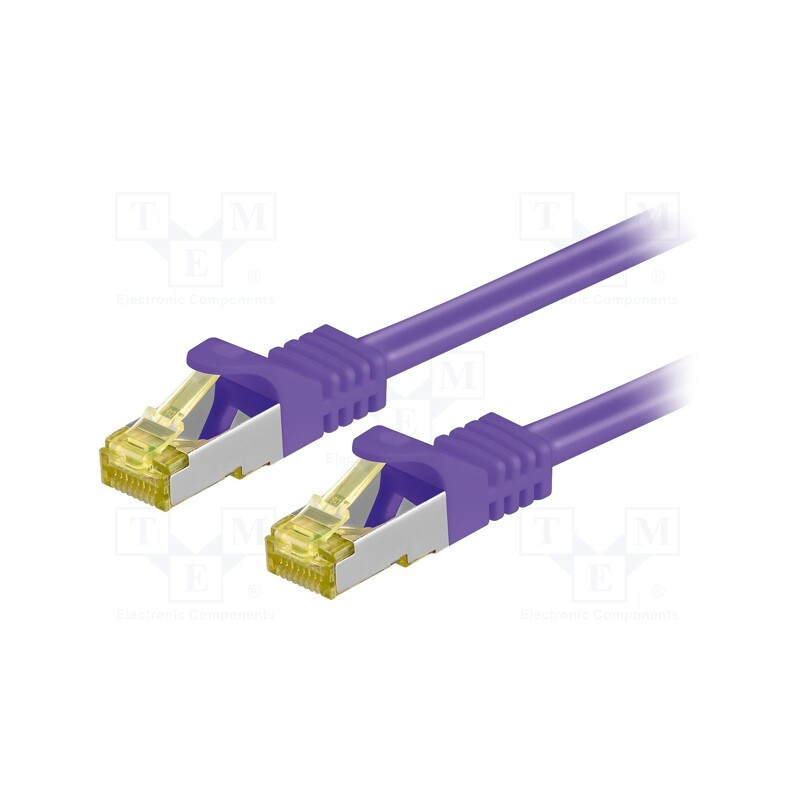 10 pcs : 91591 - Patch cord, S/FTP, 6a, stranded, Cu, LSZH, violet, 1m, 26AWG