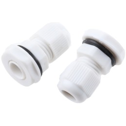 10 pcs - HellermannTyton NGM Series White Nylon Cable Gland, M12 Thread, 3mm Min, 6.5mm Max, IP68