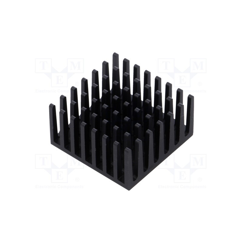 10 pcs : 658-60AB - Heatsink: extruded, grilled, BGA, black, L: 27.9mm, W: 27.9mm, 658