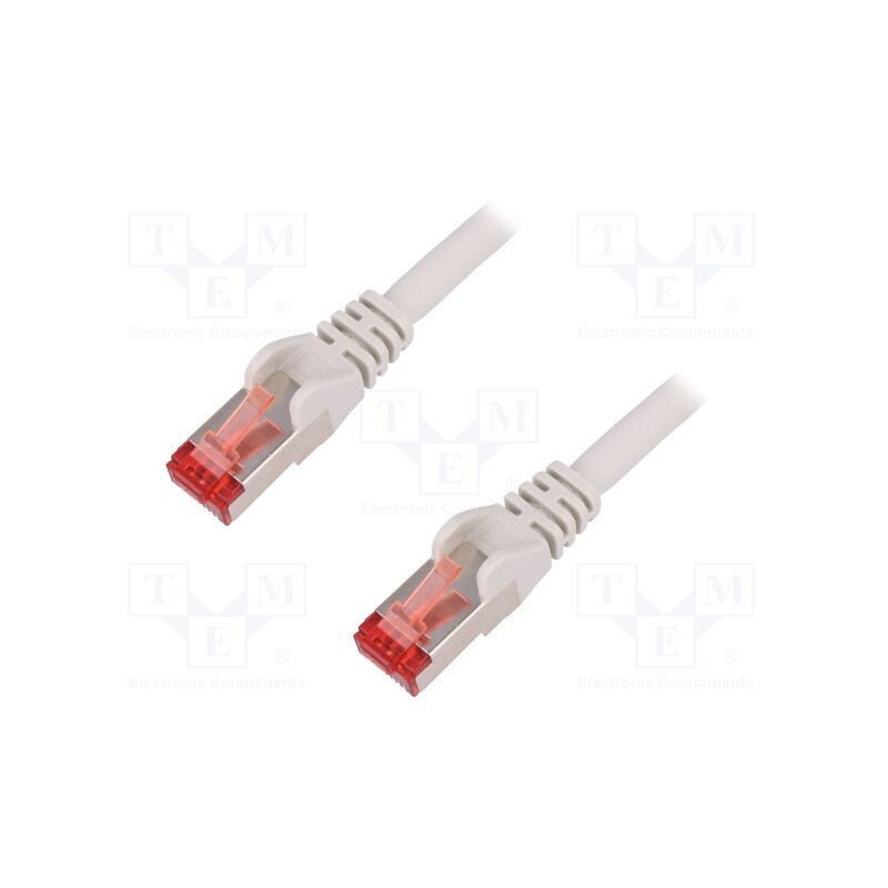 10 pcs : 92455 - Patch cord, S/FTP, 6, stranded, Cu, LSZH, grey, 150mm