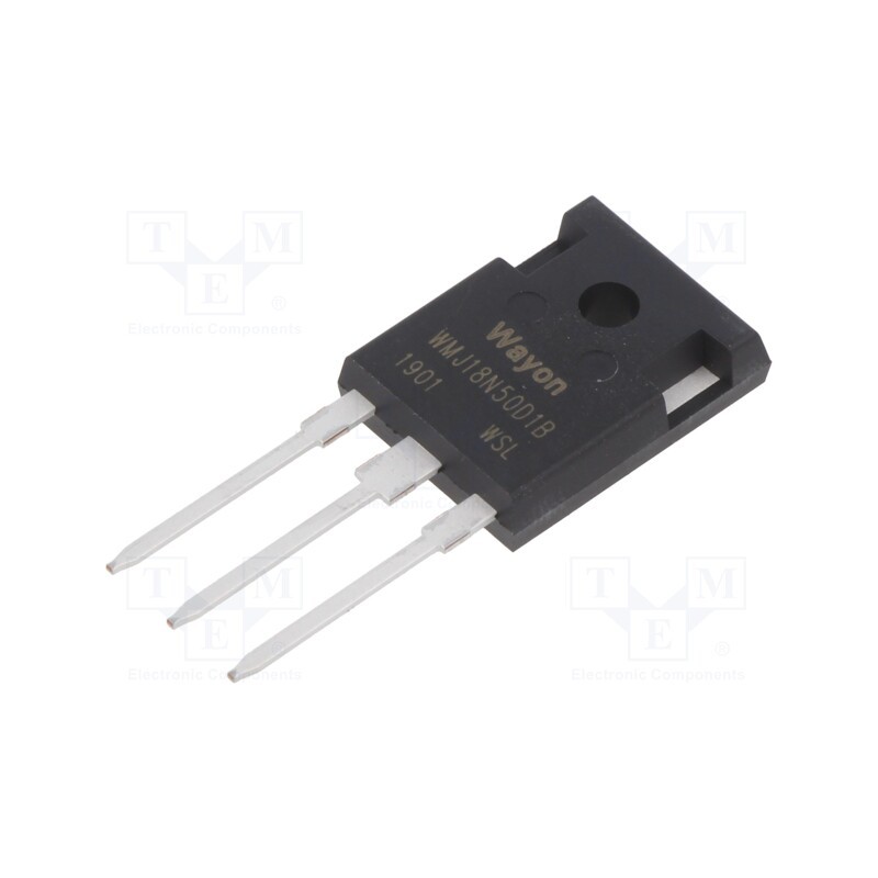 10 pcs : WMJ18N50D1B - Transistor: N-MOSFET, WMOS™ D1, unipolar, 500V, 18A, Idm: 72A, 271W