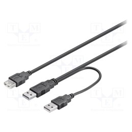 10 pcs : 93353 - Cable, High Speed,USB 2.0, USB A socket,USB A plug x2, 0.3m