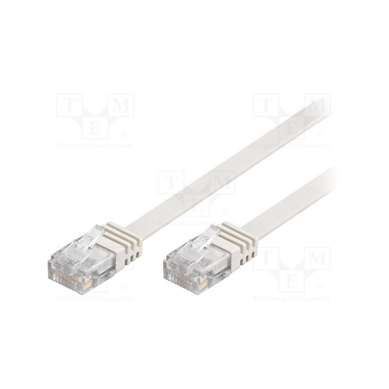 10 pcs : 93360 - Patch cord, U/UTP, 5e, stranded, CCA, PVC, white, 3m