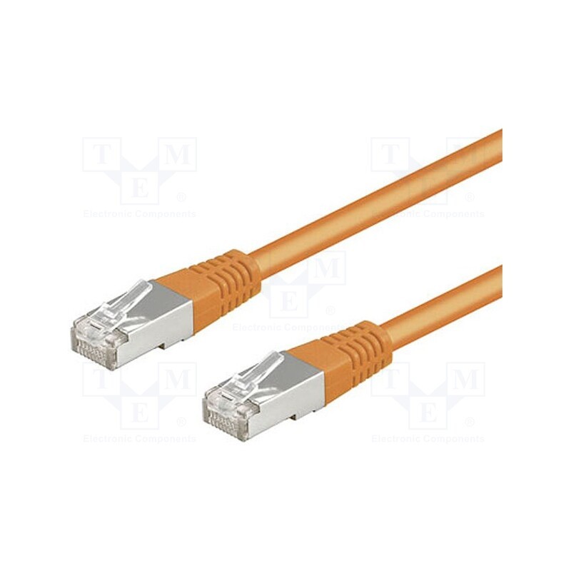 10 pcs : 93444 - Patch cord, SF/UTP, 5e, stranded, CCA, PVC, orange, 0.5m, 26AWG