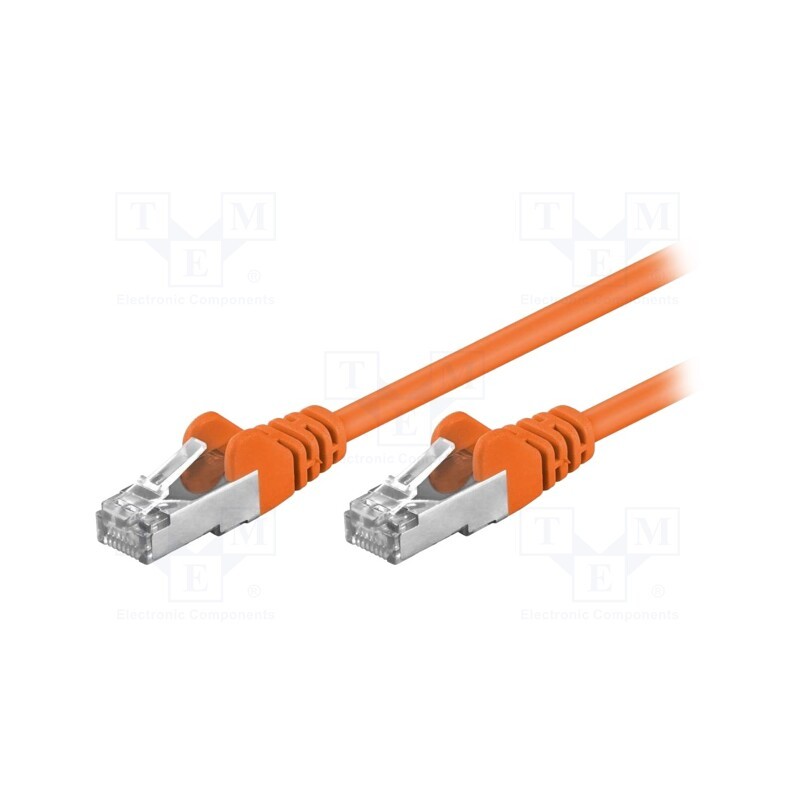 10 pcs : 93460 - Patch cord, F/UTP, 5e, stranded, CCA, PVC, orange, 2m, 26AWG
