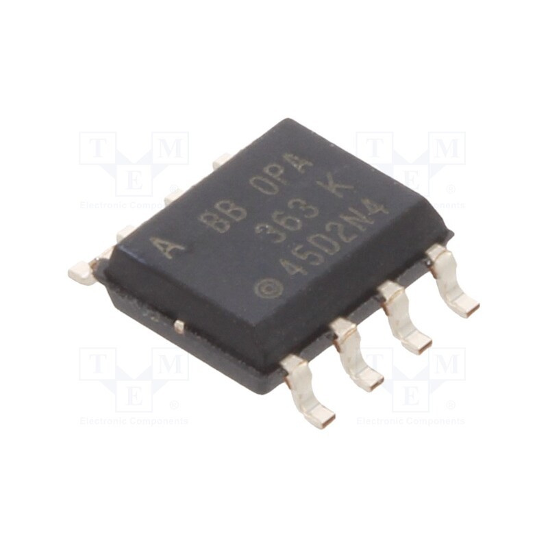 10 pcs : OPA363AID - IC: operational amplifier, 7MHz, Ch: 1, SO8, IB: 10pA, Iio: 10pA