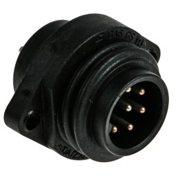 1 pcs - Hirschmann Circular Connector, 6+PE Contacts, Flange Mount, Plug, Male, IP67, CA Series