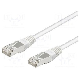 10 pcs : 93486 - Patch cord, SF/UTP, 5e, stranded, CCA, PVC, white, 5m, 26AWG