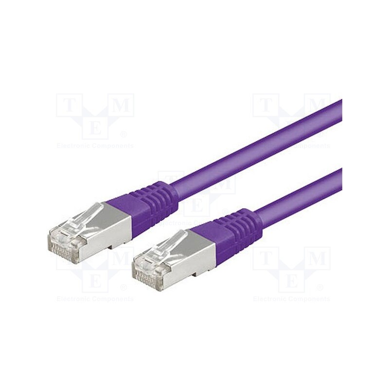 10 pcs : 93516 - Patch cord, SF/UTP, 5e, stranded, CCA, PVC, violet, 2m, 26AWG