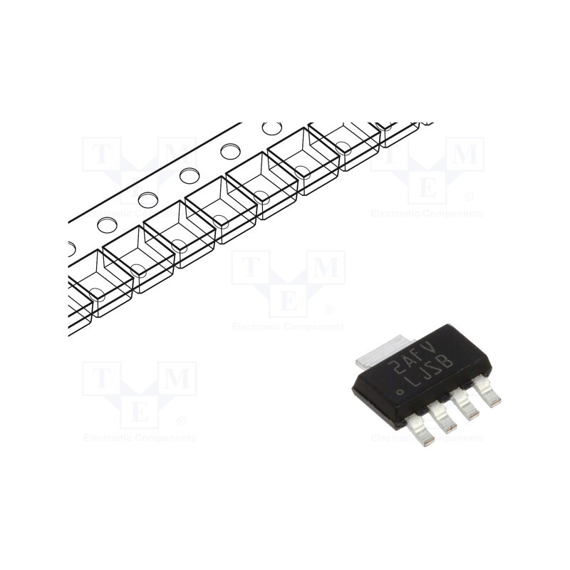 10 pcs : LP38692MP-3.3/NOPB - IC: voltage regulator, LDO,fixed, 3.3V, 1A, SOT223-5, SMD, ±2.5%