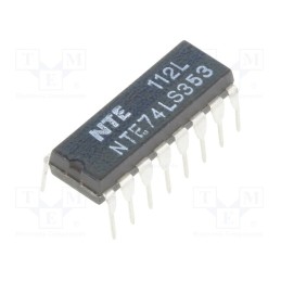 10 pcs : NTE74LS353 - IC: digital, 4 to 1 line,multiplexer,data selector, Ch: 2, DIP16