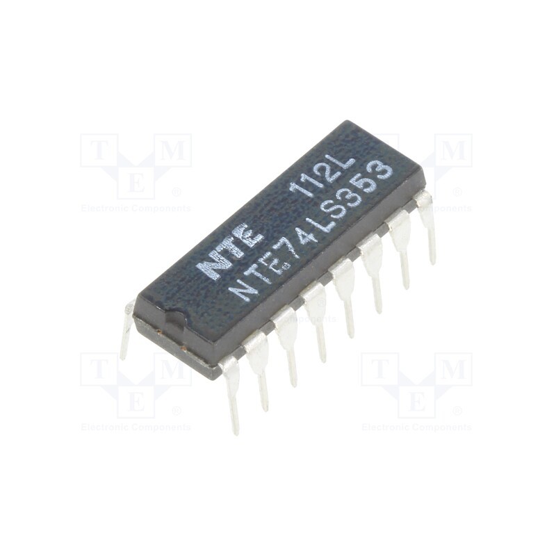 10 pcs : NTE74LS353 - IC: digital, 4 to 1 line,multiplexer,data selector, Ch: 2, DIP16