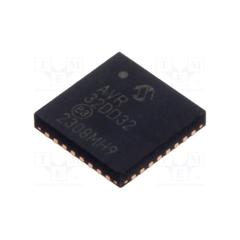 10 pcs : AVR32DD32-I/RXB - IC: AVR microcontroller, VQFN32, Ext.inter: 27, Cmp: 1, AVR32