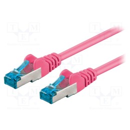10 pcs : 94143 - Patch cord, S/FTP, 6a, stranded, Cu, LSZH, pink, 0.25m, 27AWG