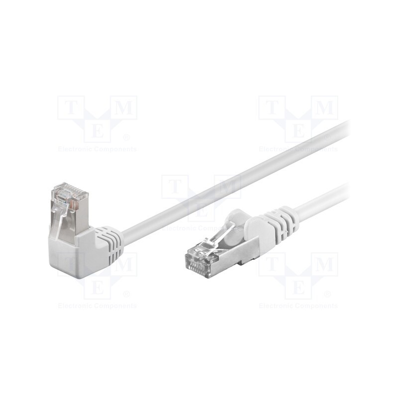 10 pcs : 94177 - Patch cord, F/UTP, 5e, stranded, CCA, PVC, white, 0.5m, 26AWG