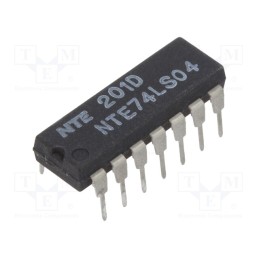 10 pcs : NTE74LS04 - IC: digital, NOT, Ch: 6, TTL, THT, DIP14