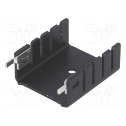 10 pcs : HS-003 - Heatsink: moulded, U, TO220, black, W: 25.4mm, H: 12.7mm, 13K/W