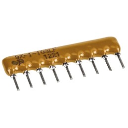 25 pcs - Bourns, 4600X 10kΩ ±2% Bussed Resistor Array, 8 Resistors, 1.13W total, SIP, Through Hole