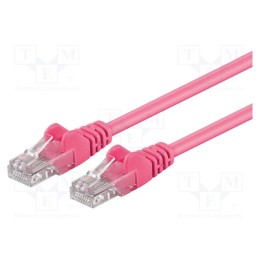 10 pcs : 95200 - Patch cord, U/UTP, 5e, stranded, CCA, PVC, pink, 0.25m, 27AWG