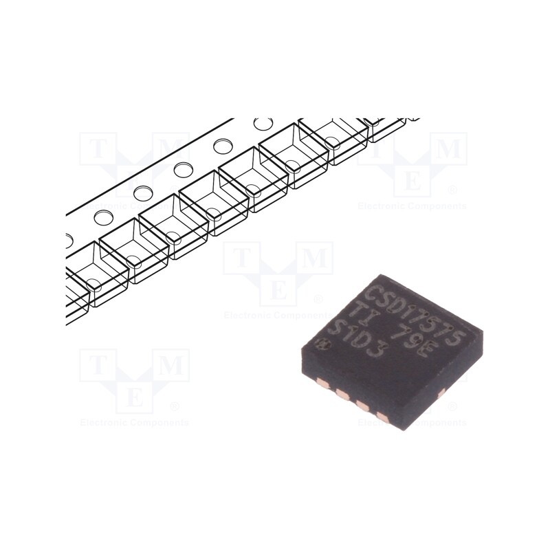 10 pcs : CSD17575Q3T - Transistor: N-MOSFET, unipolar, 30V, 60A, 108W, VSON-CLIP8