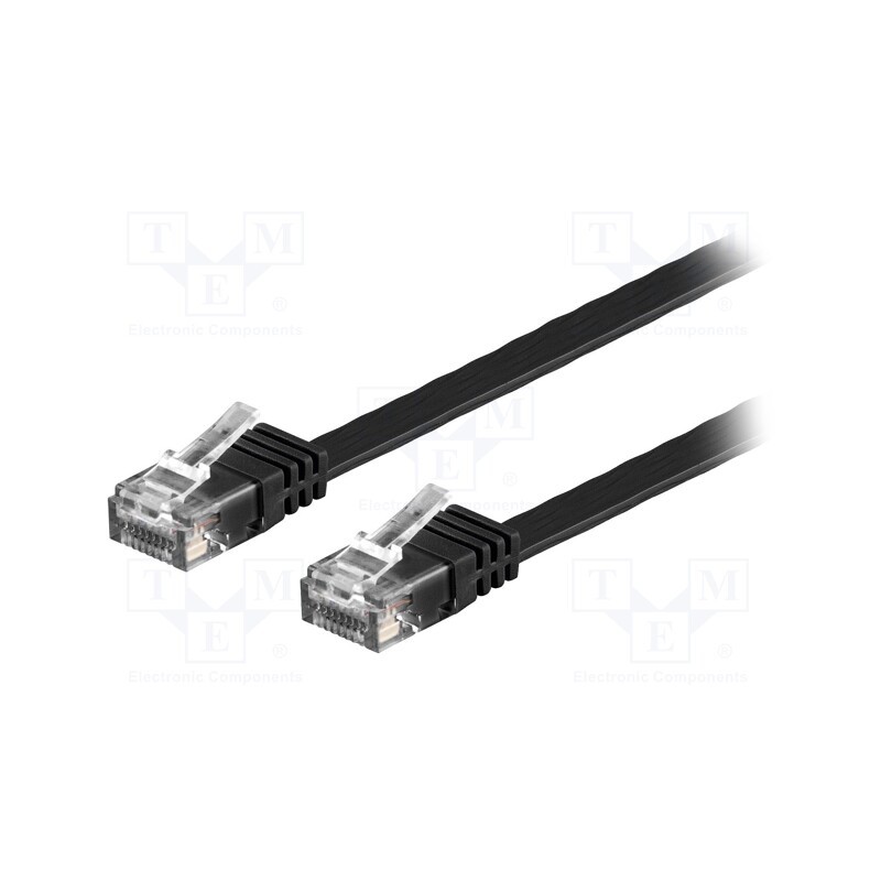 10 pcs : 95380 - Patch cord, U/UTP, 6, stranded, Cu, PVC, black, 1m, 32AWG