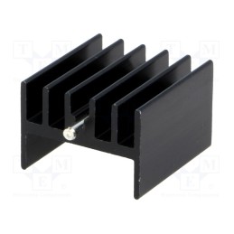10 pcs : HS-123-25 - Heatsink: extruded, H, TO220, black, L: 25mm, W: 23.3mm, H: 16.5mm