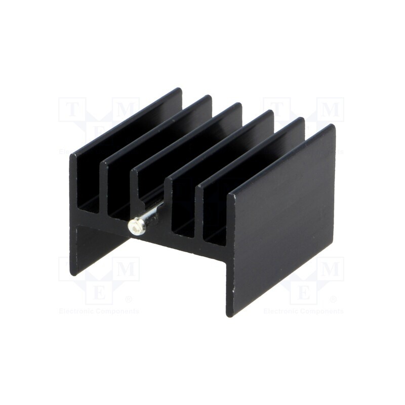 10 pcs : HS-123-25 - Heatsink: extruded, H, TO220, black, L: 25mm, W: 23.3mm, H: 16.5mm