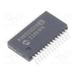 10 pcs : AVR32DD28-I/SS - IC: AVR microcontroller, SSOP28, Ext.inter: 23, Cmp: 1, AVR32