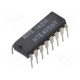 10 pcs : NTE4056B - IC: digital, BCD to 7-segment,decoder,driver, Ch: 1, IN: 4, CMOS