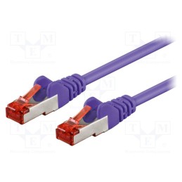 10 pcs : 95460 - Patch cord, S/FTP, 6, stranded, CCA, PVC, violet, 0.25m, 27AWG