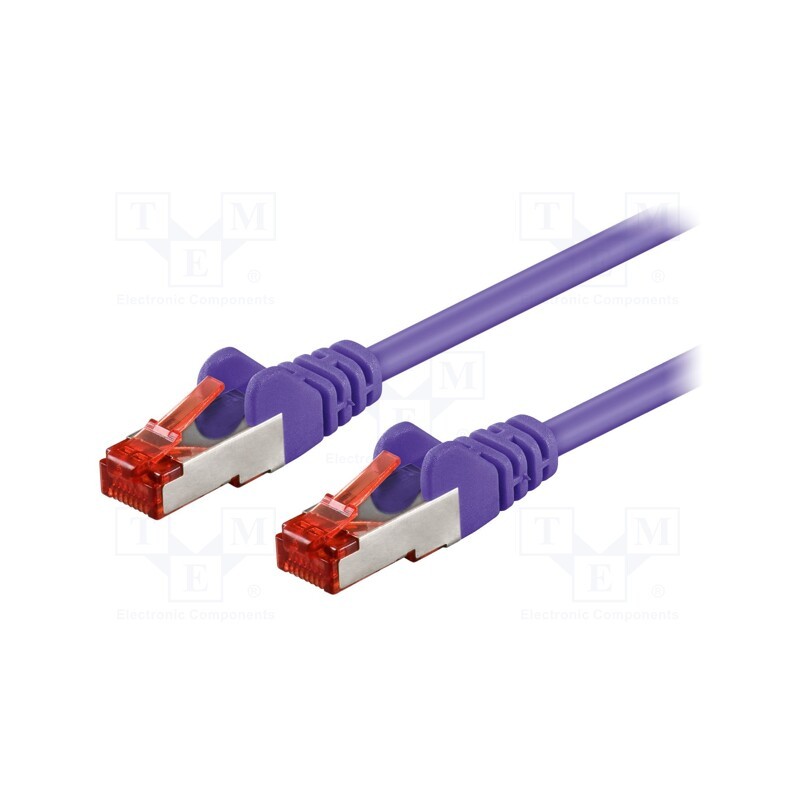 10 pcs : 95460 - Patch cord, S/FTP, 6, stranded, CCA, PVC, violet, 0.25m, 27AWG