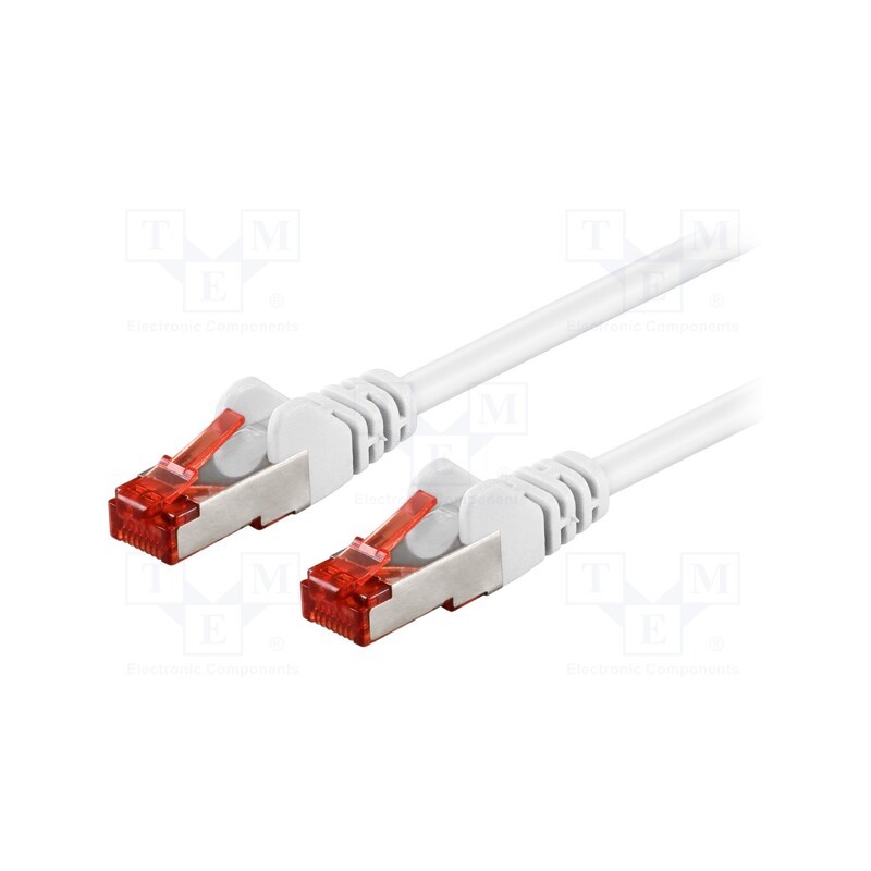 10 pcs : 95461 - Patch cord, S/FTP, 6, stranded, CCA, PVC, white, 0.25m, 27AWG