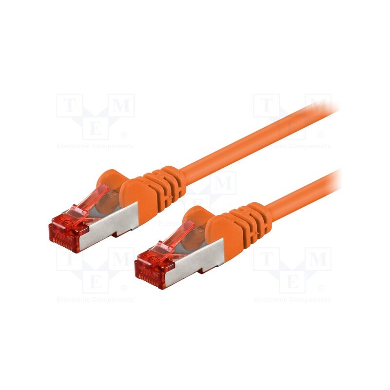 10 pcs : 95466 - Patch cord, S/FTP, 6, stranded, CCA, PVC, orange, 0.5m, 27AWG
