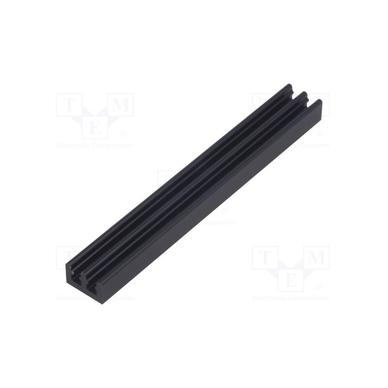 10 pcs : SK 646 75 SA - Heatsink: extruded, grilled, black, L: 75mm, W: 10mm, H: 6mm, anodized