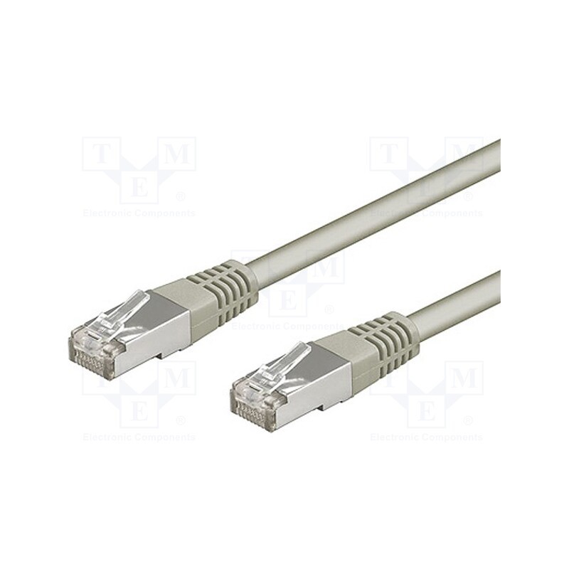 10 pcs : 95546 - Patch cord, SF/UTP, 5e, stranded, CCA, PVC, grey, 1.5m, 26AWG
