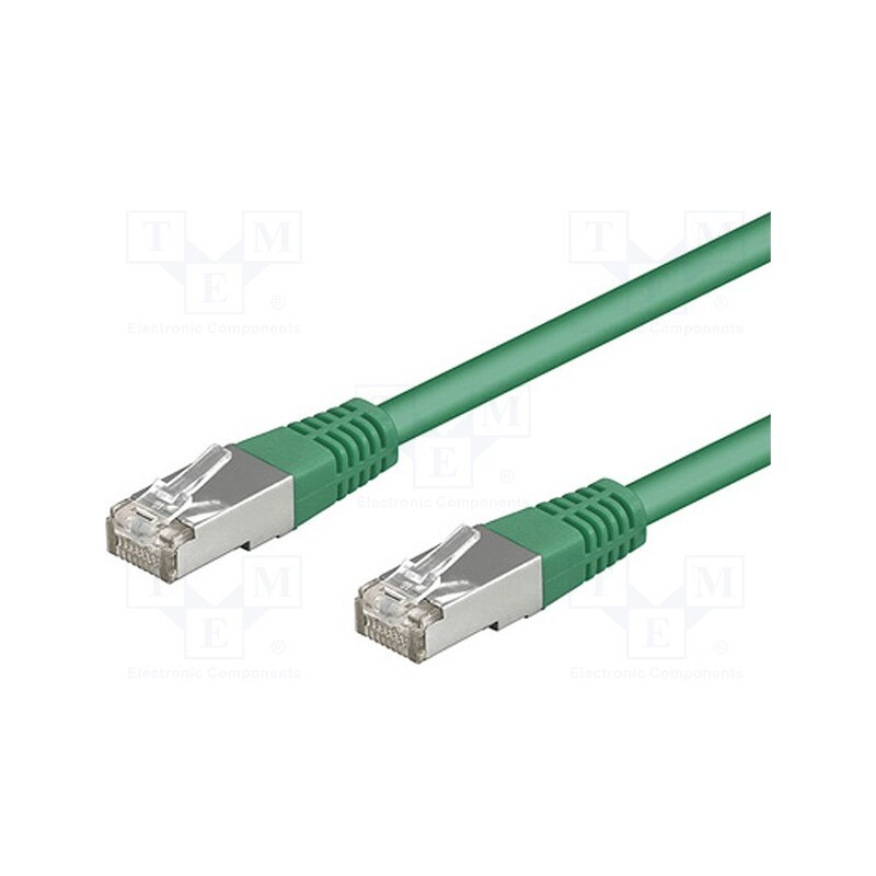 10 pcs : 95547 - Patch cord, SF/UTP, 5e, stranded, CCA, PVC, green, 1.5m, 26AWG