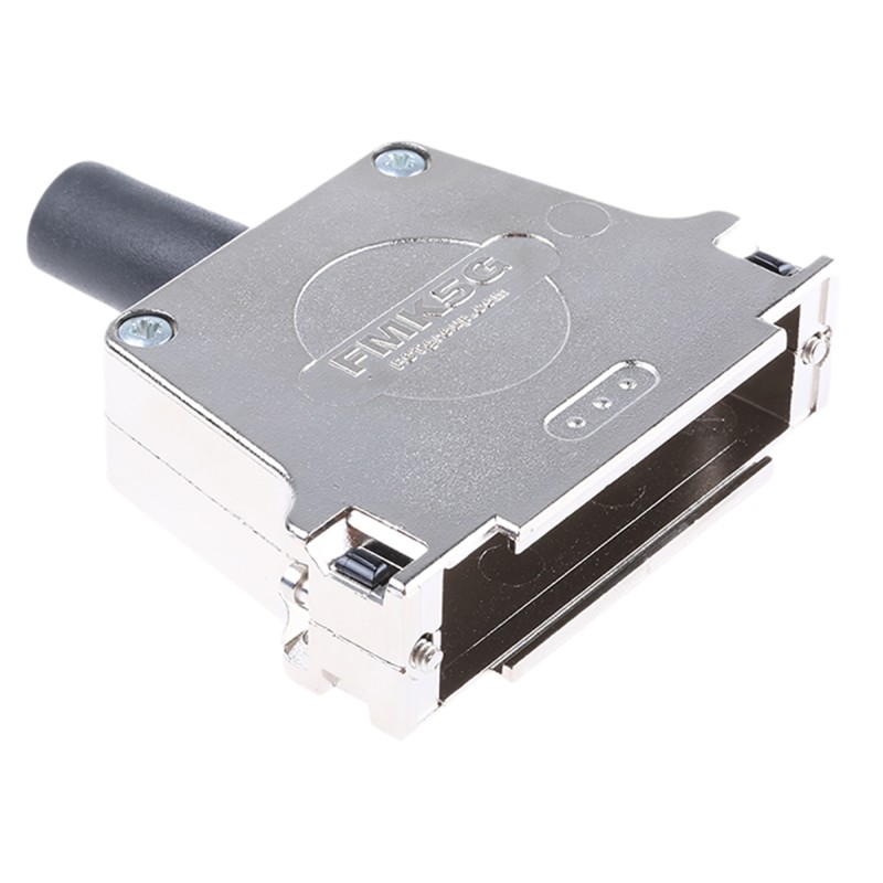1 pcs - FCT from Molex FMK Series Die Cast Zinc D Sub Backshell, 50 Way, Strain Relief