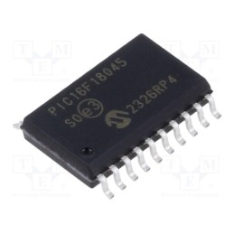 10 pcs : PIC16F18045-E/SO - IC: PIC microcontroller, 14kB, 32MHz, 1.8÷5.5VDC, SMD, SOIC20,