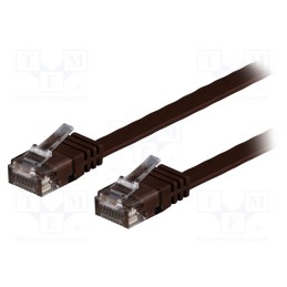 10 pcs : 95890 - Patch cord, U/UTP, 6, stranded, Cu, PVC, dark brown, 1m, 32AWG