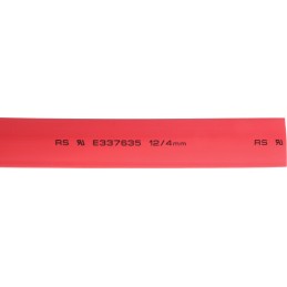 1 Reel of 4 M - RS PRO Heat Shrink Tubing, Red 12mm Sleeve Dia. x 4m Length 3:1 Ratio