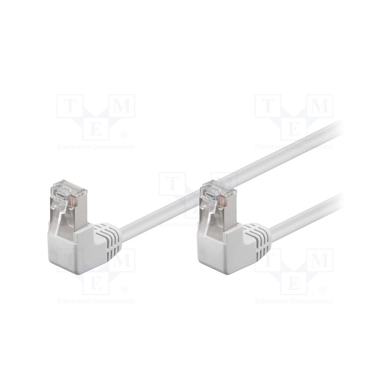 10 pcs : 96060 - Patch cord, F/UTP, 5e, stranded, CCA, PVC, white, 250mm, 26AWG