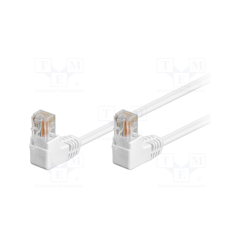 10 pcs : 96071 - Patch cord, U/UTP, 5e, stranded, CCA, PVC, white, 2m, 26AWG