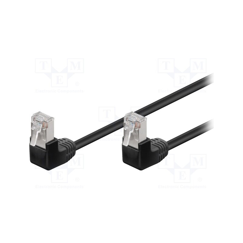 10 pcs : 96077 - Patch cord, F/UTP, 5e, stranded, CCA, PVC, black, 500mm, 26AWG